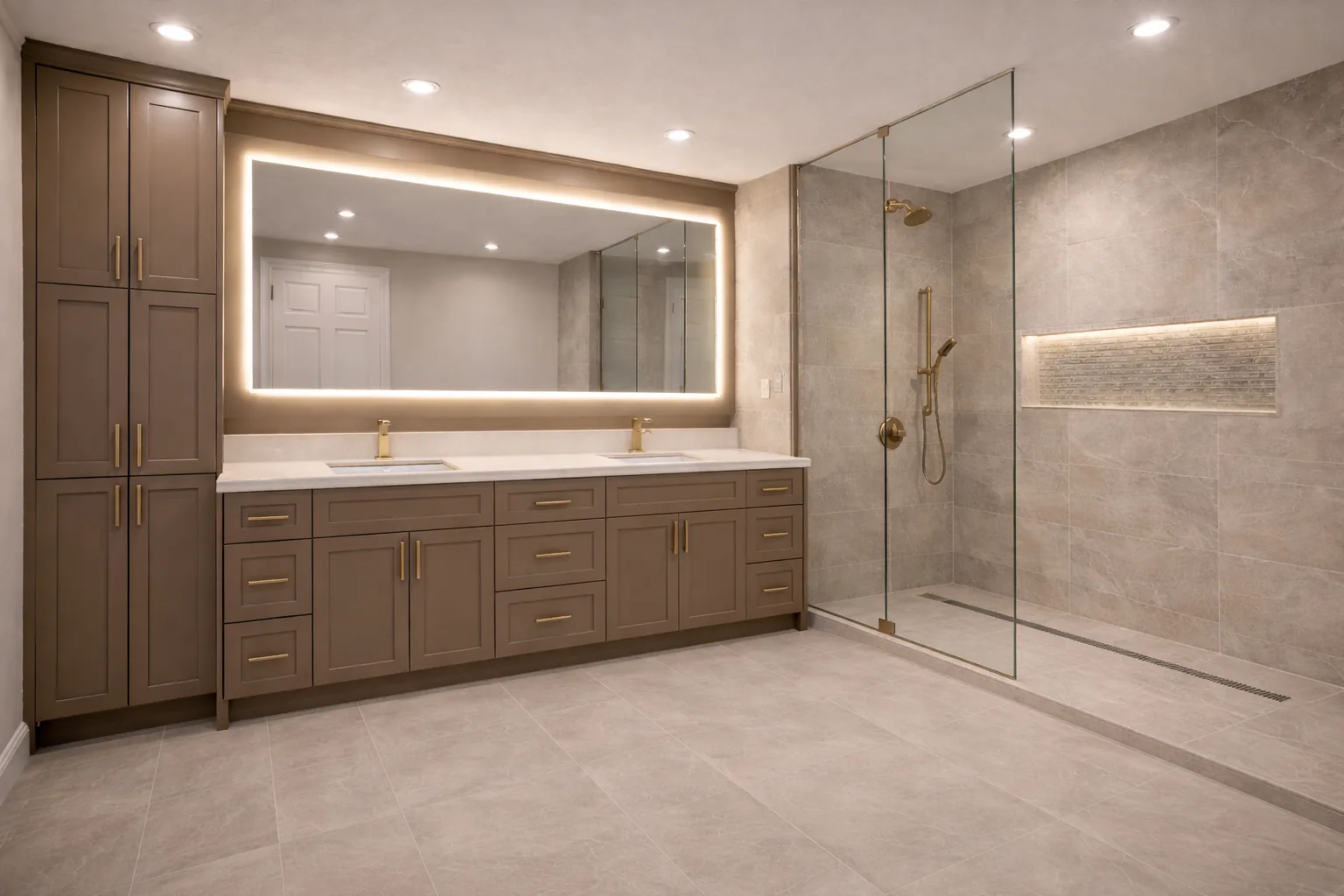 Custom walk-in shower Ottawa Dunrobin glass enclosure